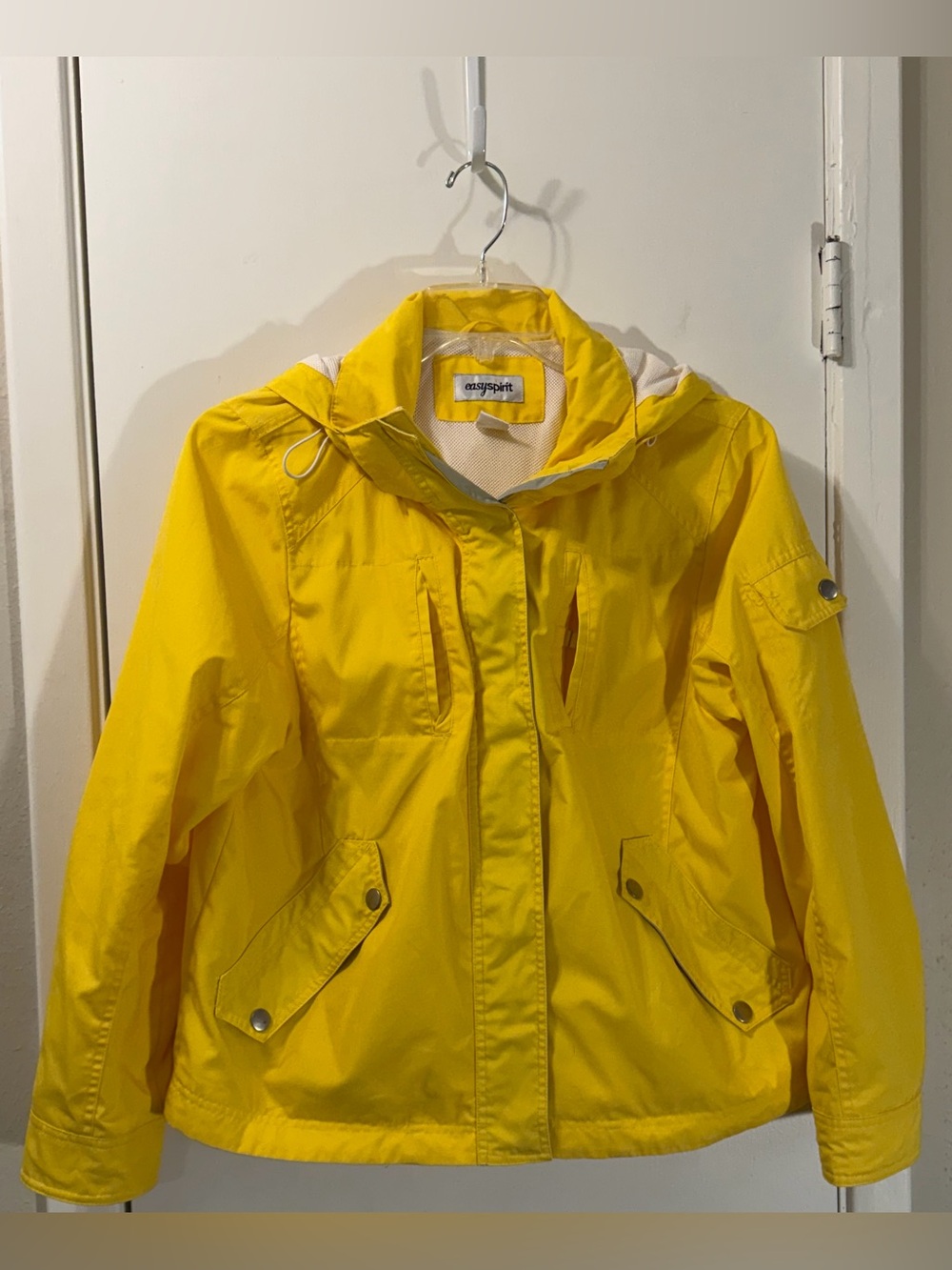 Easy Spirit Bright Yellow Hooded Rain Jacket